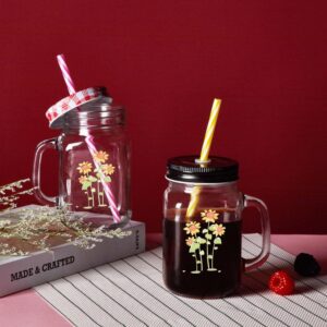 Customized UV Printing 1 Pair of 16 oz Mason Bottles Mason Glasses 