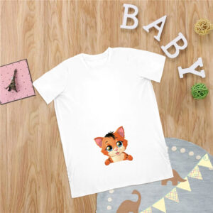 Customized Maternity Crew Neck Short Sleeve Cotton T-Shirt