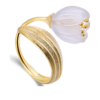 Lotus Fun Real 925 Sterling Silver 18k Gold Ring Natural Crystal Handmade Fine Jewelry Lily of the Valley Flower Rings For Women