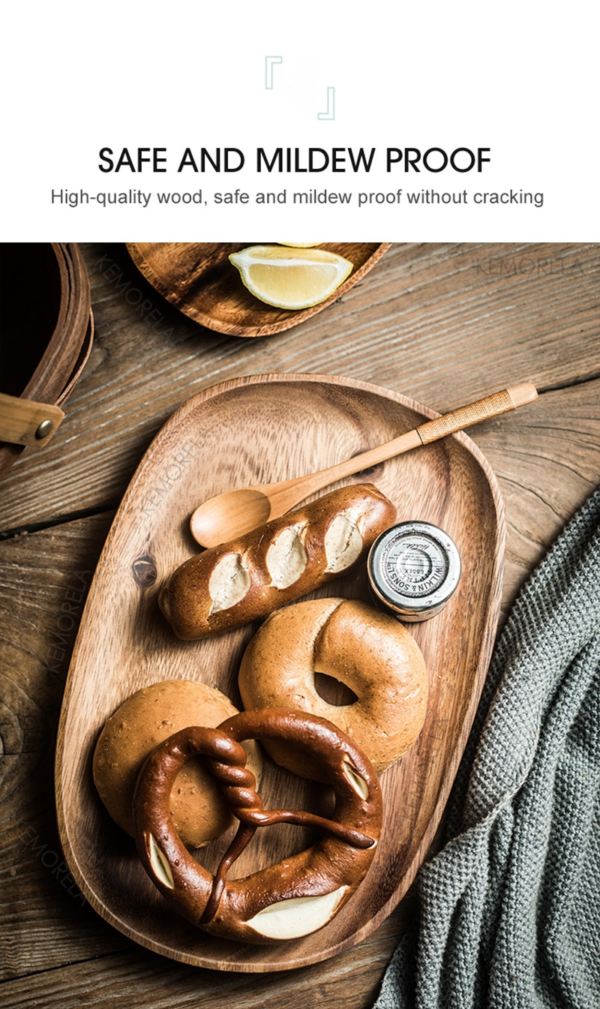Whole Wood lovesickness Wood Irregular Oval Solid Wood Pan Plate Fruit Dishes Saucer Tea Tray Dessert Dinner Plate Tableware Set 10