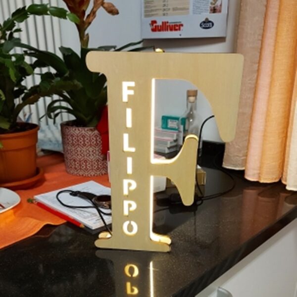 Personalized Wall Decor LED Night Light 26 Letter With Name Sign Light for Couples Baby Room Bedroom Custom Wooden Lamp Engraved 4