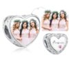 ELESHE 100% Authentic 925 Sterling Silver Bead Charm Fit Original Bracelet Bangle DIY Custom Photo Heart Beads Jewelry Making 24