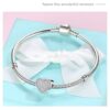 ELESHE 100% Authentic 925 Sterling Silver Bead Charm Fit Original Bracelet Bangle DIY Custom Photo Heart Beads Jewelry Making 32