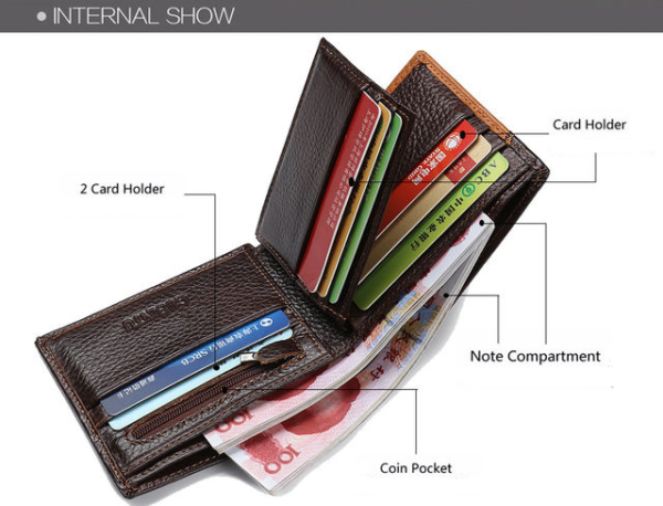 GUBINTU Genuine Leather Men Wallets Coin Pocket Zipper Real Men's Leather Wallet with Coin High Quality Male Purse cartera 20