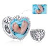 ELESHE 100% Authentic 925 Sterling Silver Bead Charm Fit Original Bracelet Bangle DIY Custom Photo Heart Beads Jewelry Making 21