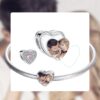ELESHE 100% Authentic 925 Sterling Silver Bead Charm Fit Original Bracelet Bangle DIY Custom Photo Heart Beads Jewelry Making 5