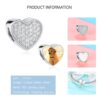 ELESHE 100% Authentic 925 Sterling Silver Bead Charm Fit Original Bracelet Bangle DIY Custom Photo Heart Beads Jewelry Making 29