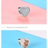 ELESHE 100% Authentic 925 Sterling Silver Bead Charm Fit Original Bracelet Bangle DIY Custom Photo Heart Beads Jewelry Making 31
