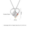 JewelOra Personalized Family Heart Pendant Necklace with 2-6 Birthstones Customized Engraving Name Mother Necklace New Year Gift 3