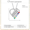 JewelOra Personalized Family Heart Pendant Necklace with 2-6 Birthstones Customized Engraving Name Mother Necklace New Year Gift 18