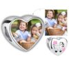 ELESHE 100% Authentic 925 Sterling Silver Bead Charm Fit Original Bracelet Bangle DIY Custom Photo Heart Beads Jewelry Making 25