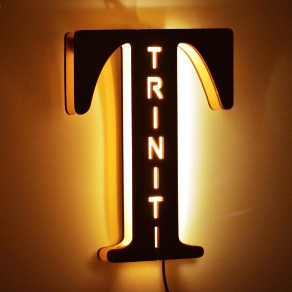 Personalized Wall Decor LED Night Light 26 Letter With Name Sign Light for Couples Baby Room Bedroom Custom Wooden Lamp Engraved 13