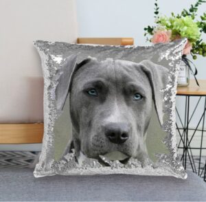 Multicolor Sequin Pillowcase 16 × 16“ 1 Side Printing with Customers' Photo