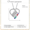 JewelOra Personalized Family Heart Pendant Necklace with 2-6 Birthstones Customized Engraving Name Mother Necklace New Year Gift 16