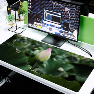 Rectangular Lotus Flower Non-slip Mouse Pad 35" x 16"