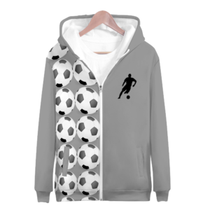 Unisex Zippered Football Print Jacket