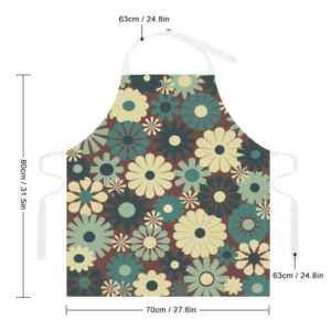 Vintage Floral Apron With an Adjustable Strap 